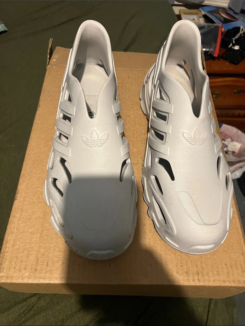 adidas Men’s White Slip-On Ventilated Water-Ready Slides